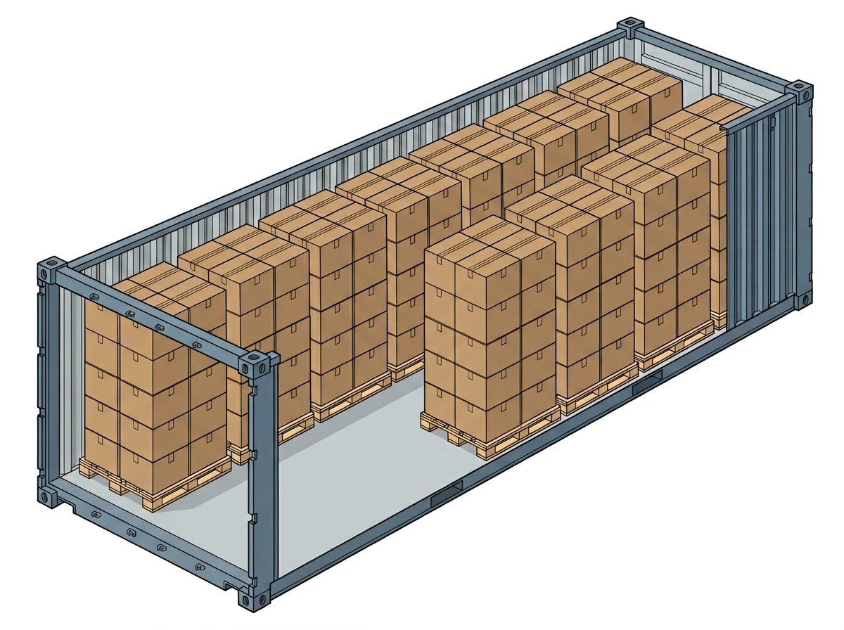 40FT konteyner yükleme planı - 24 euro palet, 46.080 adet